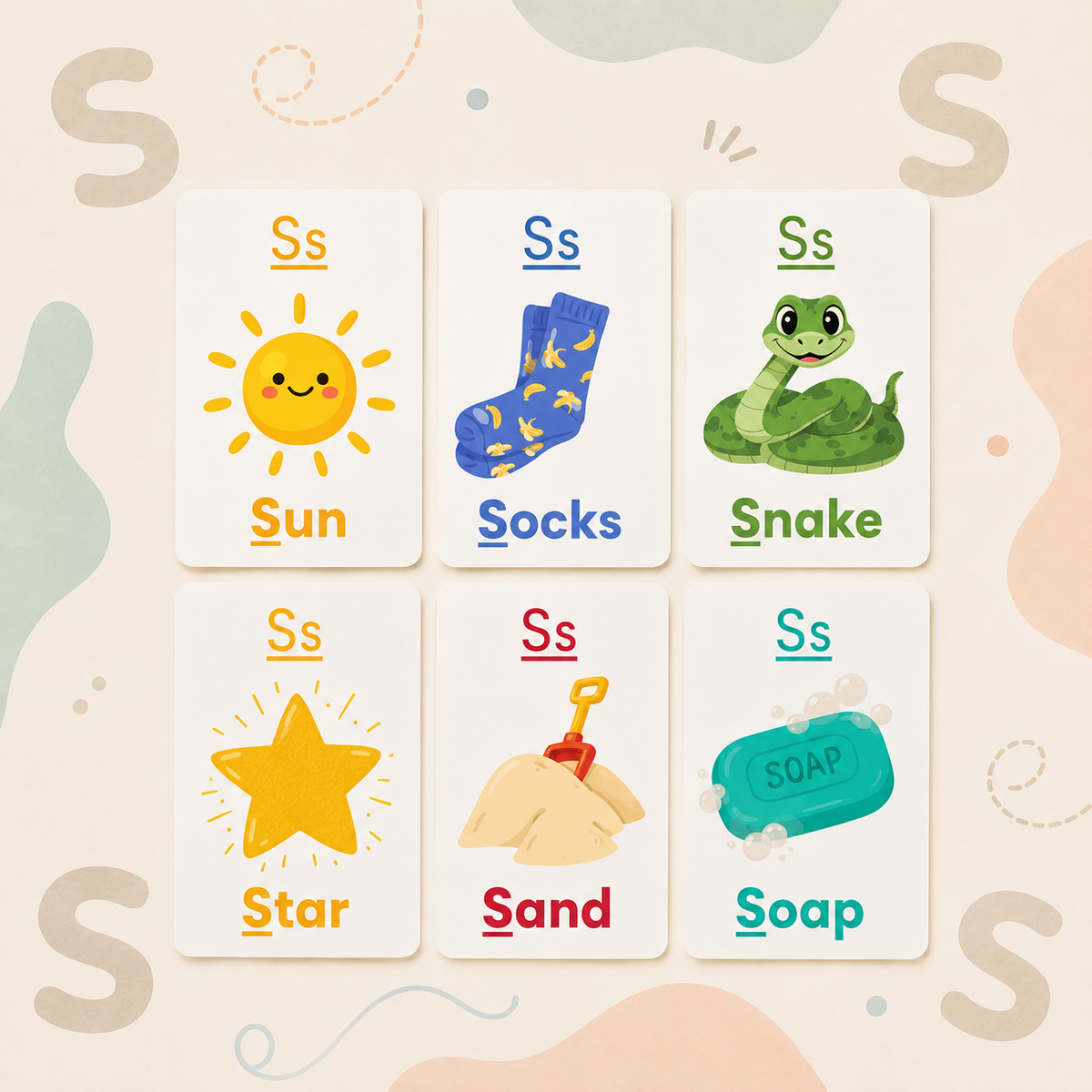 Sounds and Speech Flash Cards - Focusing on "S" Words