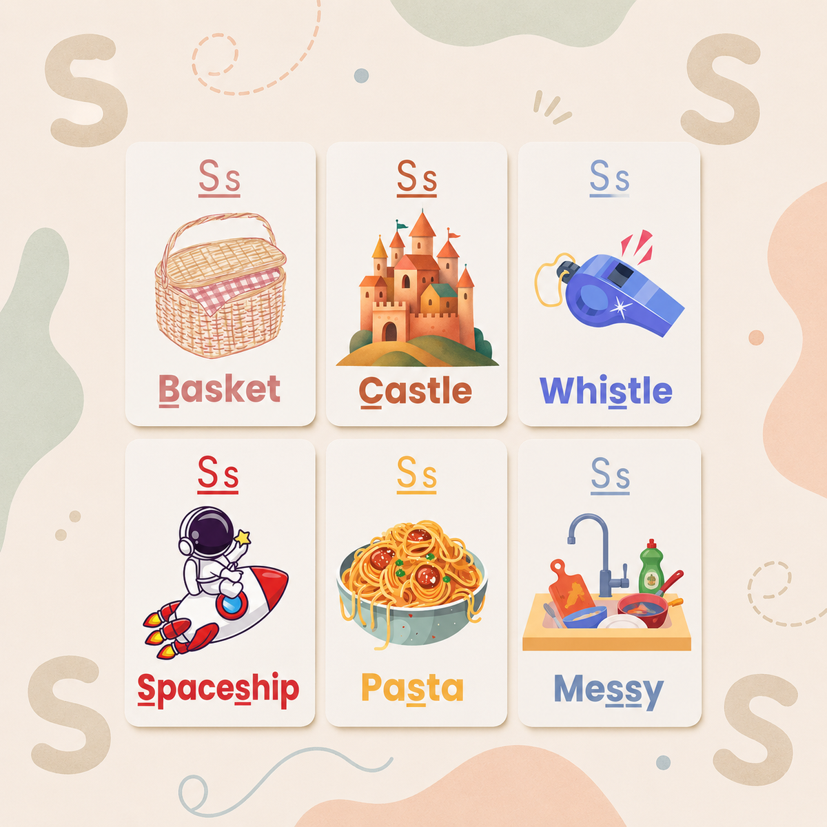 Sounds and Speech Flash Cards - Focusing on "S" Words