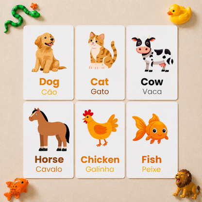 Animals Flash Cards - Portuguese