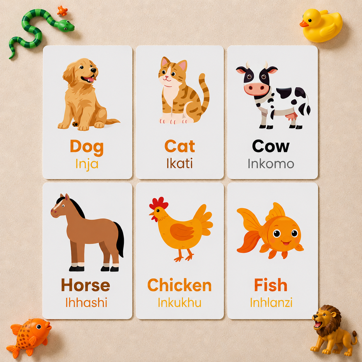 4 Pack Flash Cards Bundle - isiZulu