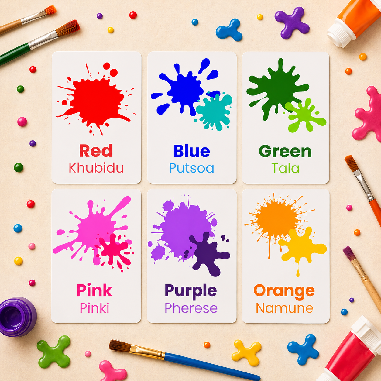 Colours Flash Cards - Setswana
