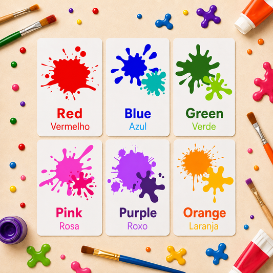 Colours Flash Cards - Portuguese
