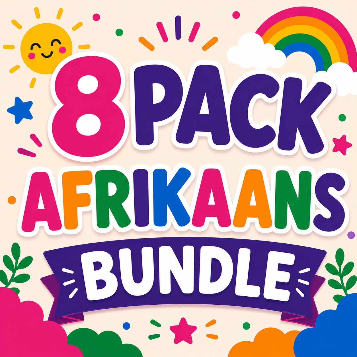 8 Pack Flash Cards Bundle - Afrikaans