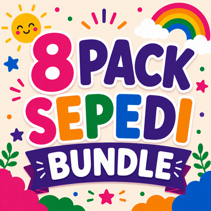 8 Pack Flash Cards Bundle - Sepedi