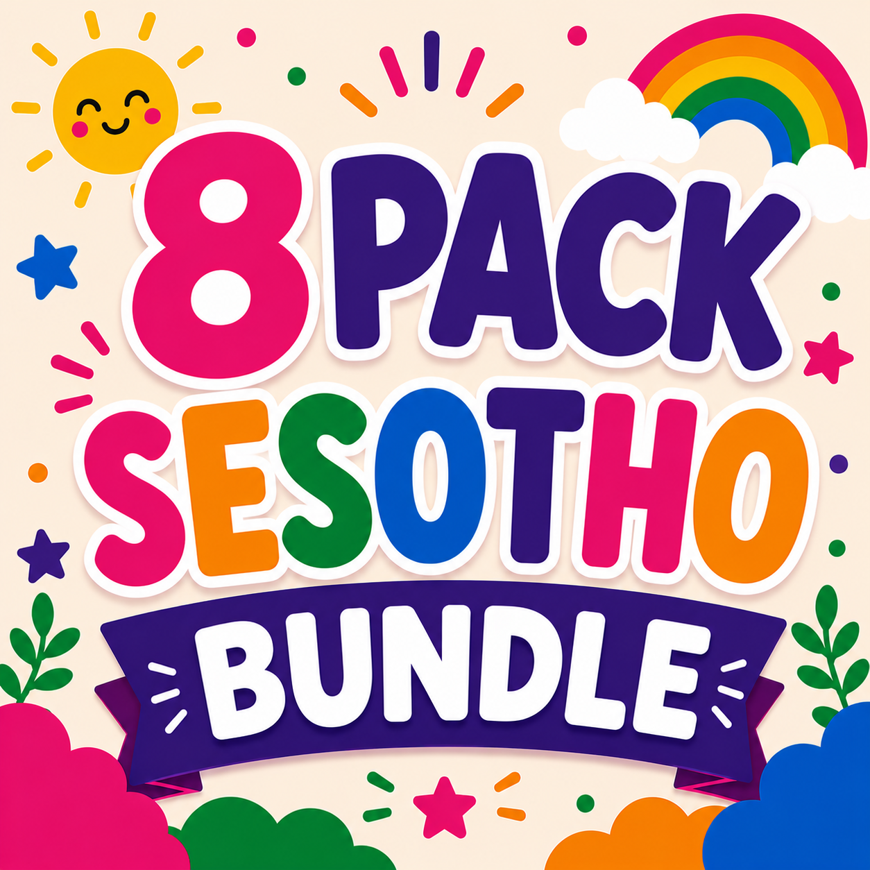 8 Pack Flash Cards Bundle - Sesotho