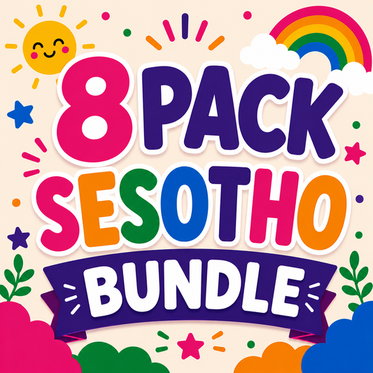 8 Pack Flash Cards Bundle - Sesotho