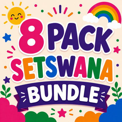8 Pack Flash Cards Bundle - Setswana