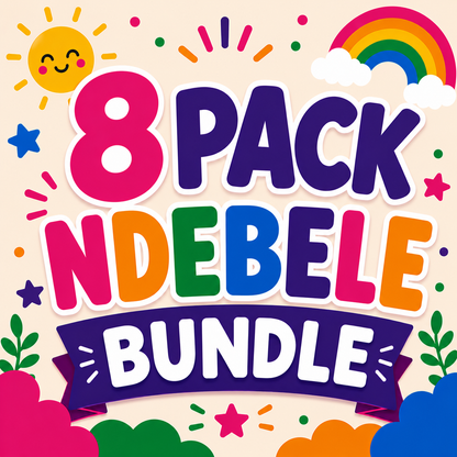8 Pack Flash Cards Bundle - Ndebele