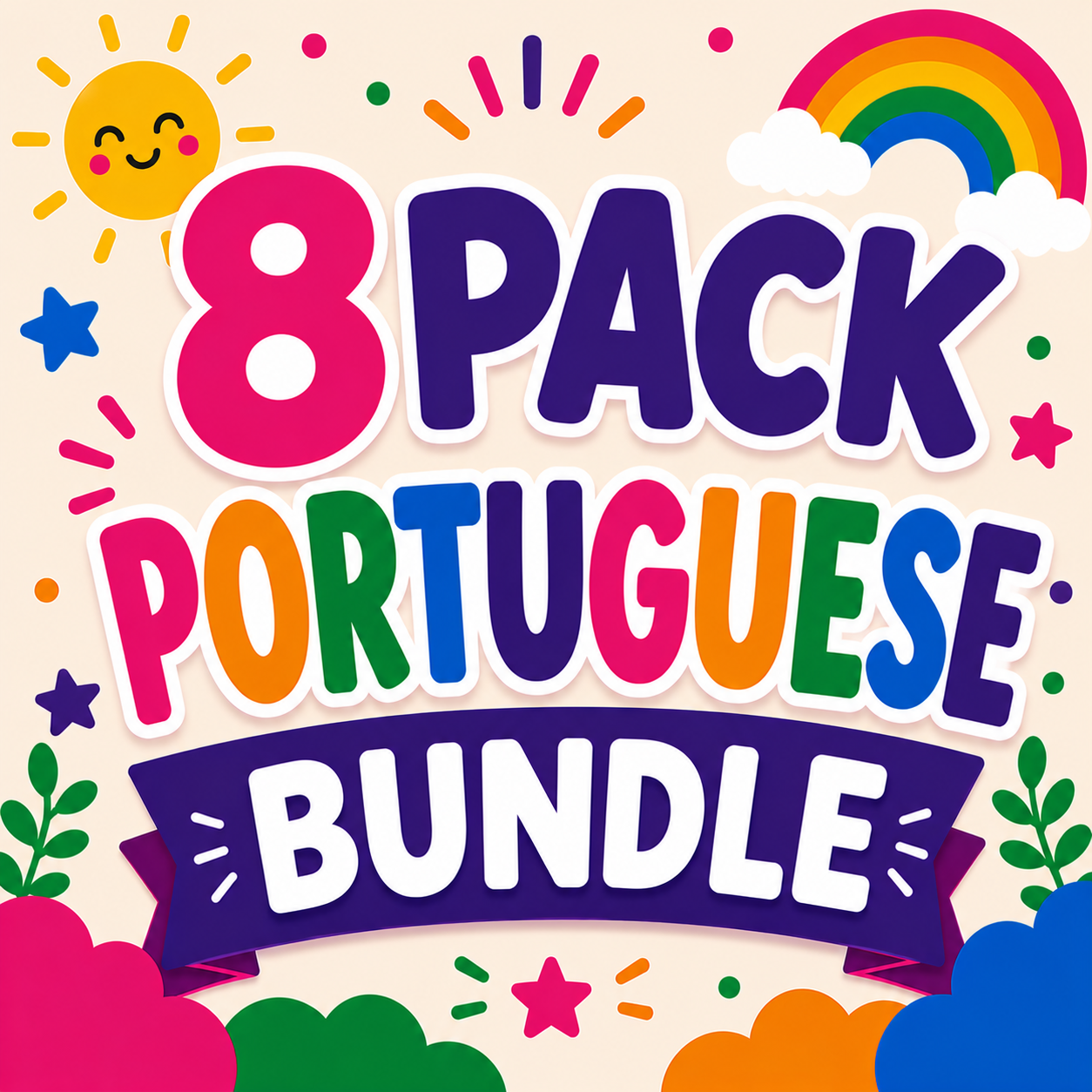8 Pack Flash Cards Bundle - Portuguese