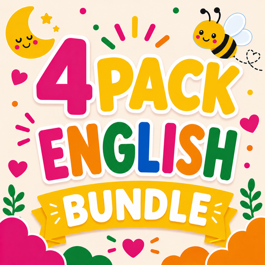 4 Pack Flash Cards Bundle - English