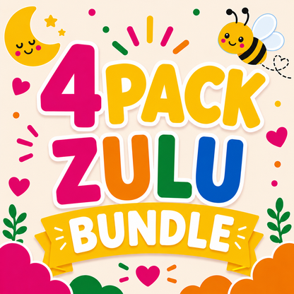 4 Pack Flash Cards Bundle - isiZulu