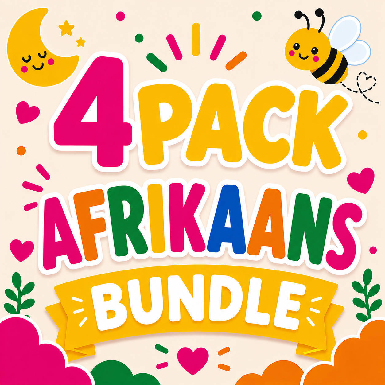 4 Pack Flash Cards Bundle - Afrikaans