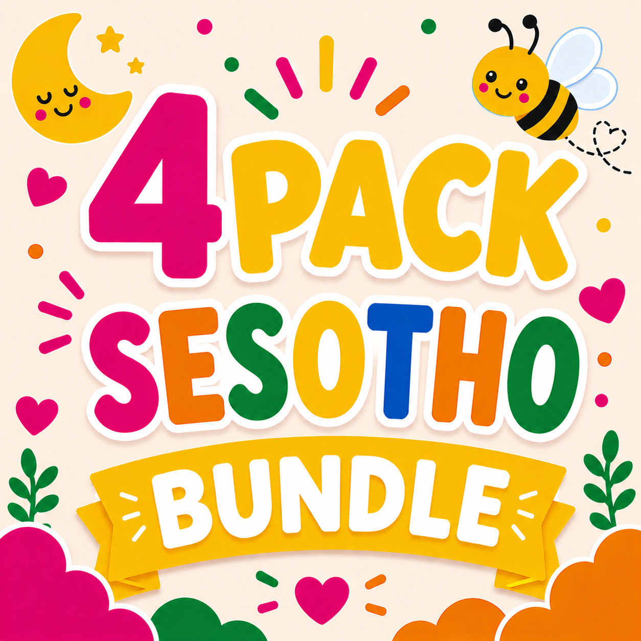 4 Pack Flash Cards Bundle - Sesotho