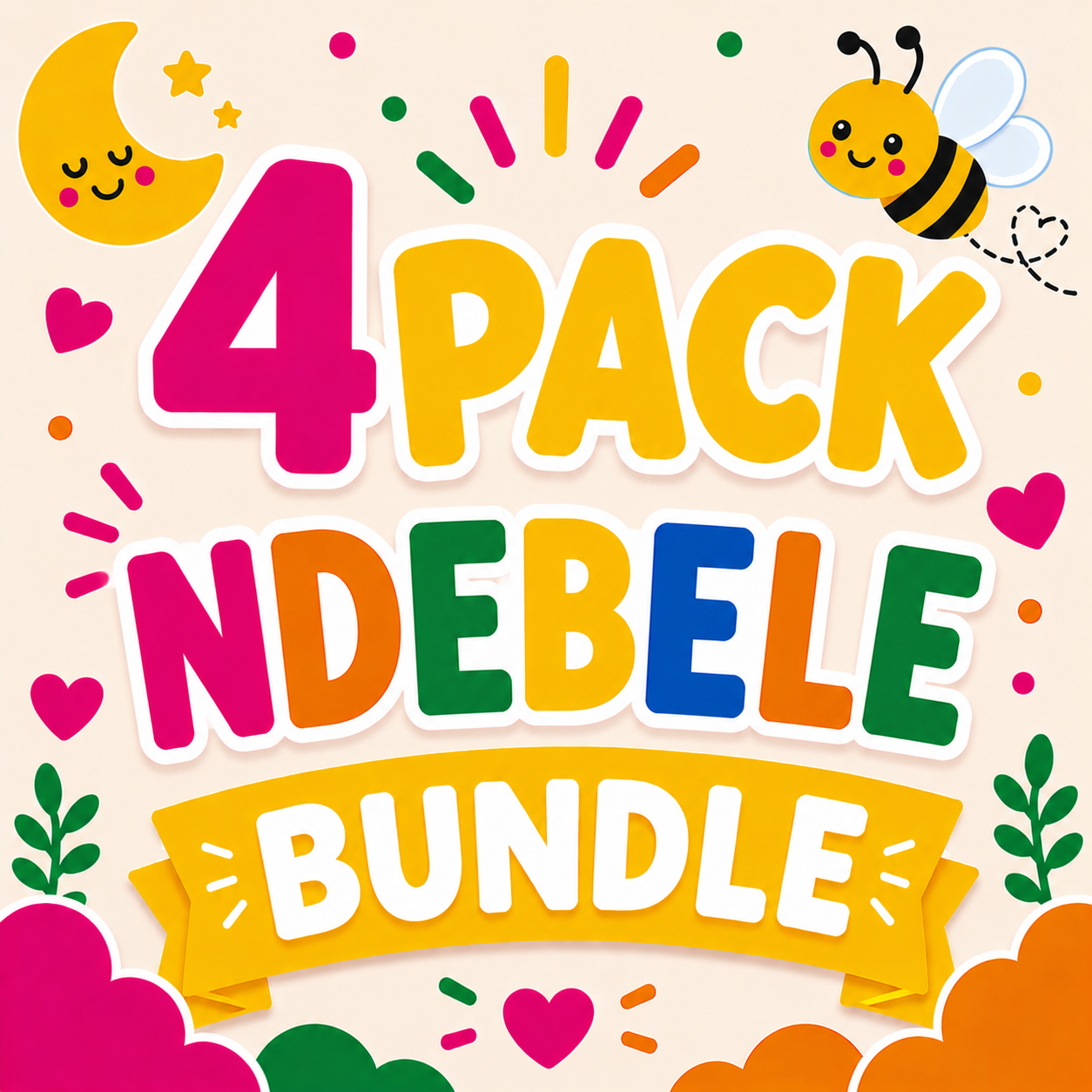 4 Pack Flash Cards Bundle - Ndebele