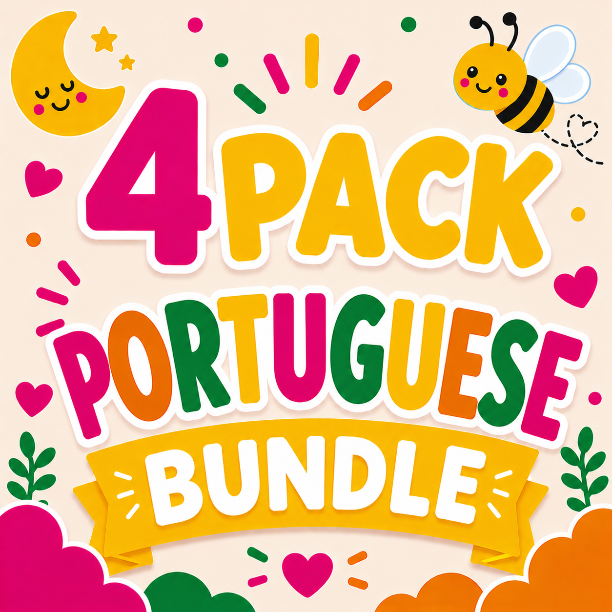 4 Pack Flash Cards Bundle - Portuguese