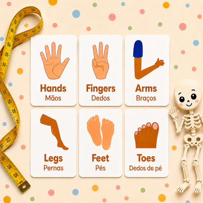Body Parts Flash Cards - Portuguese