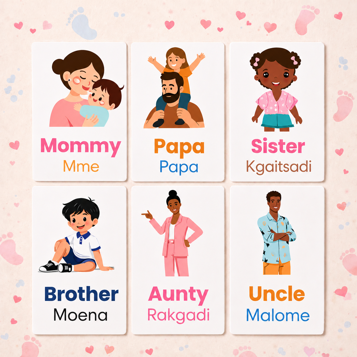 Family Flash Cards - Setswana