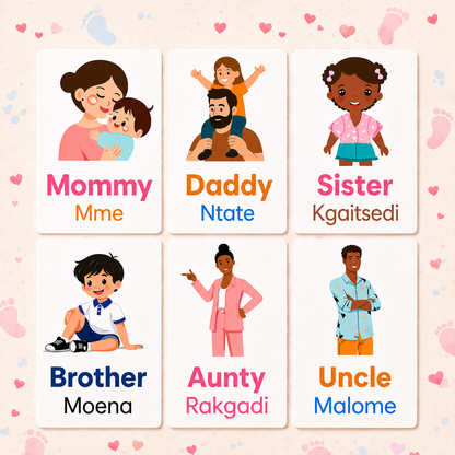 Family Flash Cards - Sesotho