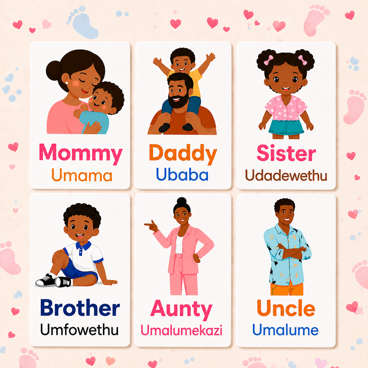 Family Flash Cards - Ndebele