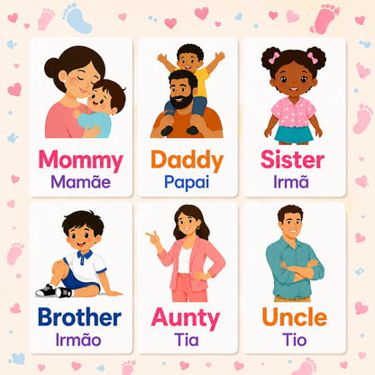 Family Flash Cards - Portuguese