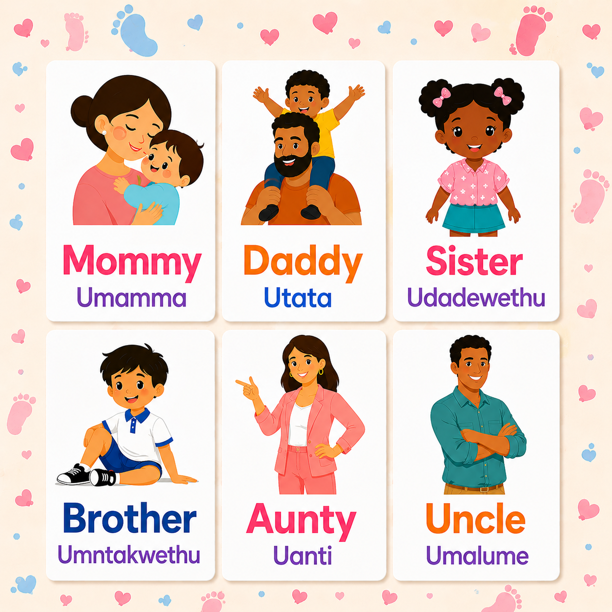 Family Flash Cards - isiXhosa
