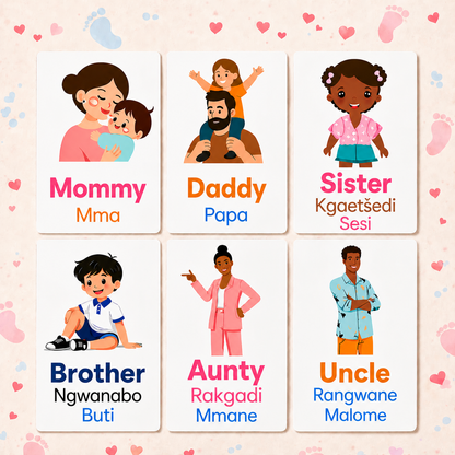 Family Flash Cards - Sepedi