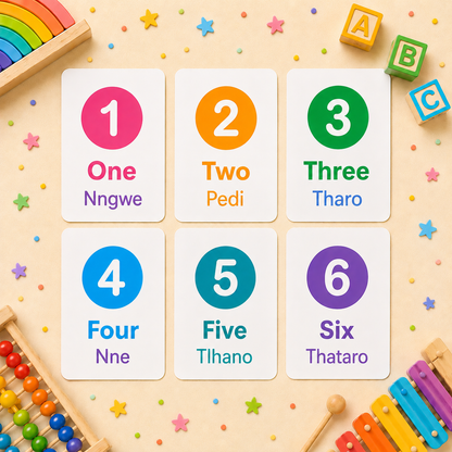 Numbers Flash Cards - Setswana
