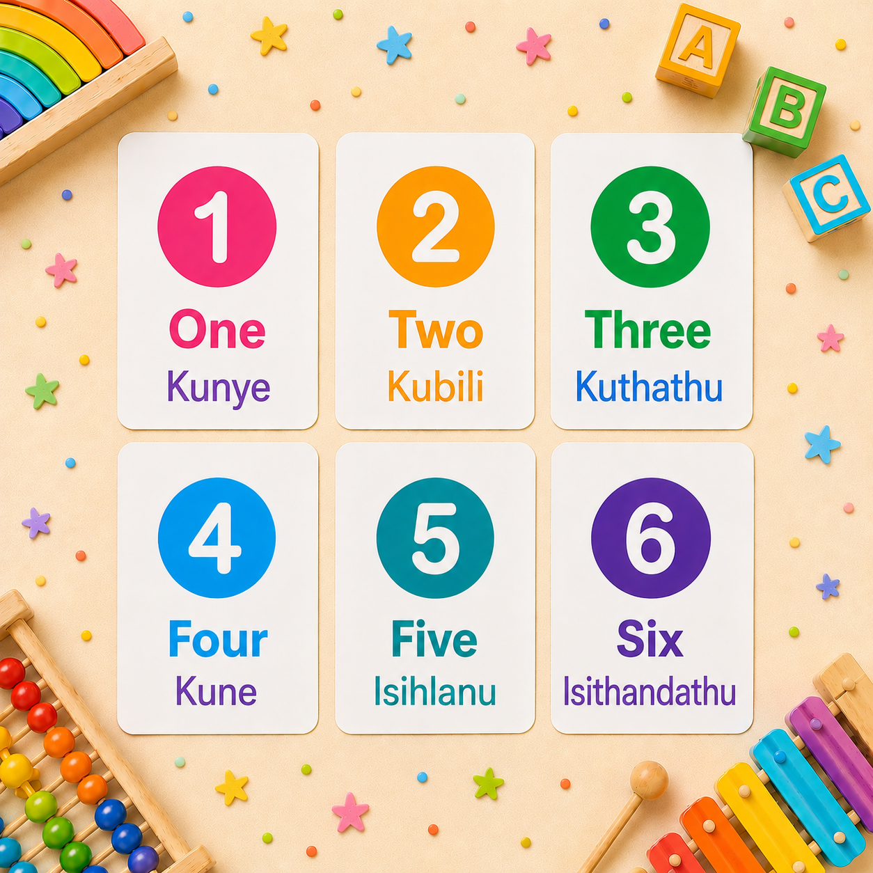 8 Pack Flash Cards Bundle - Ndebele