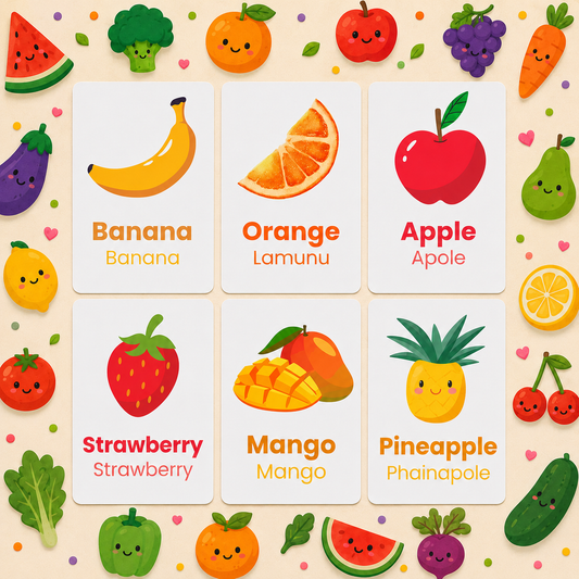 Fruit & Veg Flash Cards - Setswana