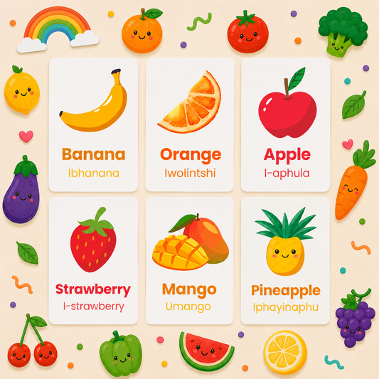 Fruit & Veg Flash Cards - isiNdebele