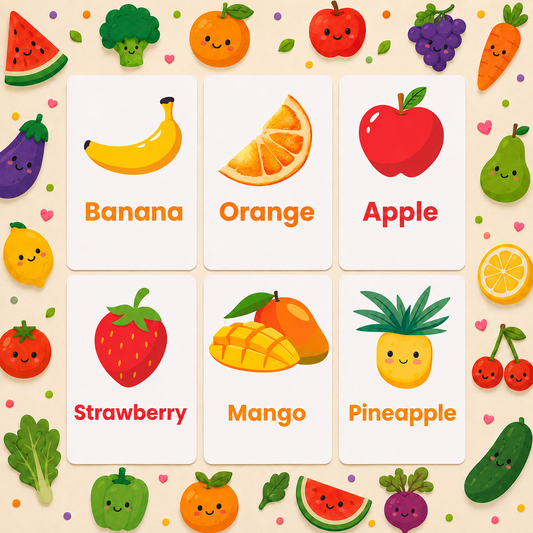 Fruit & Veg Flash Cards - English