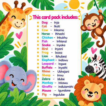 Animals Flash Cards - isiNdebele
