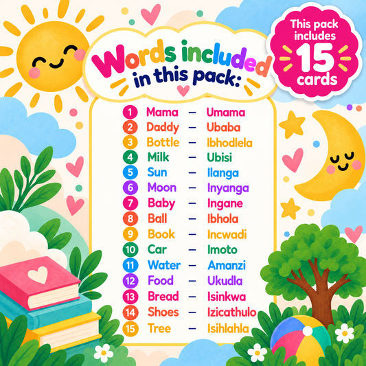 First Words Flash Cards - isiZulu