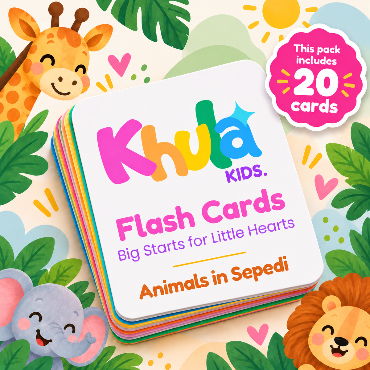 Animals Flash Cards - Sepedi