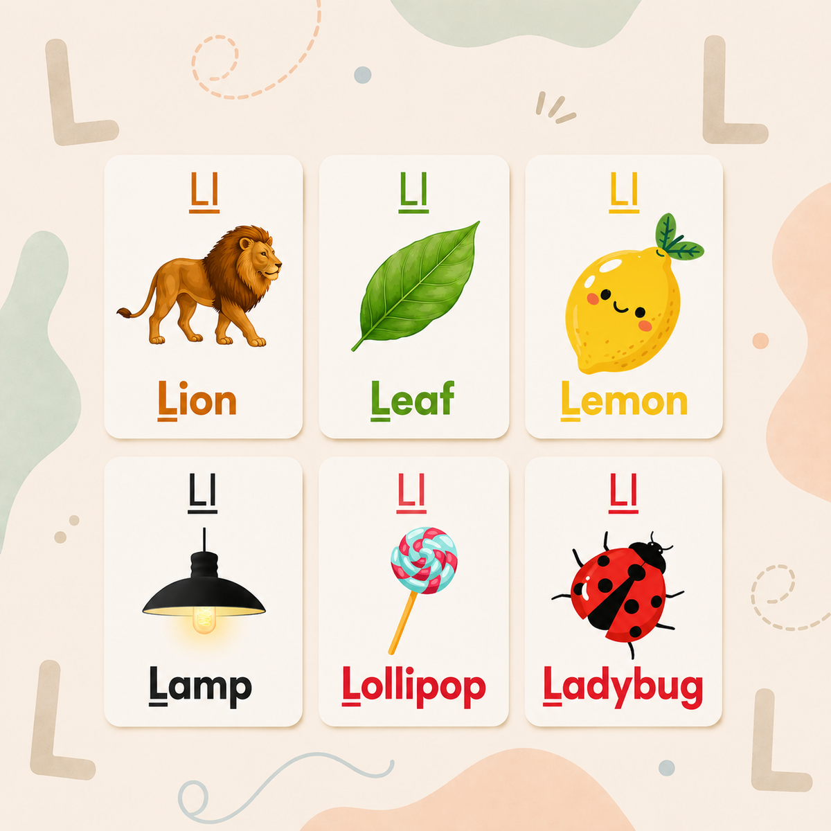 Sounds and Speech Flash Cards - Focusing on "L" Words