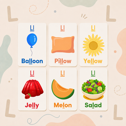 Sounds and Speech Flash Cards - Focusing on "L" Words