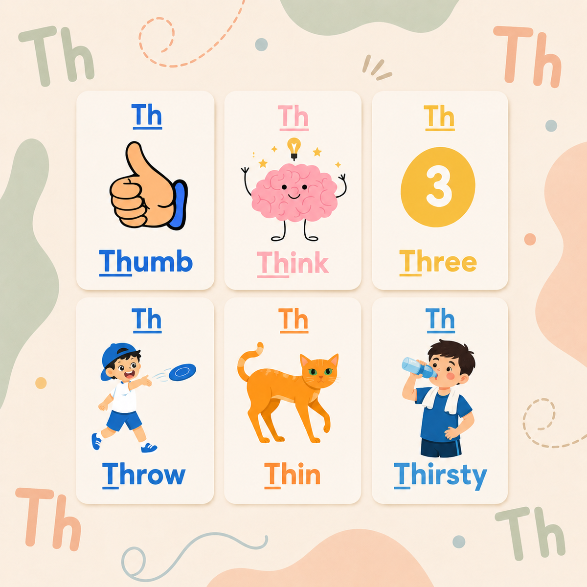 Sounds and Speech Flash Cards - Focusing on "TH" Words