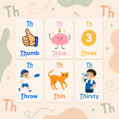 Sounds and Speech Flash Cards - Focusing on "TH" Words