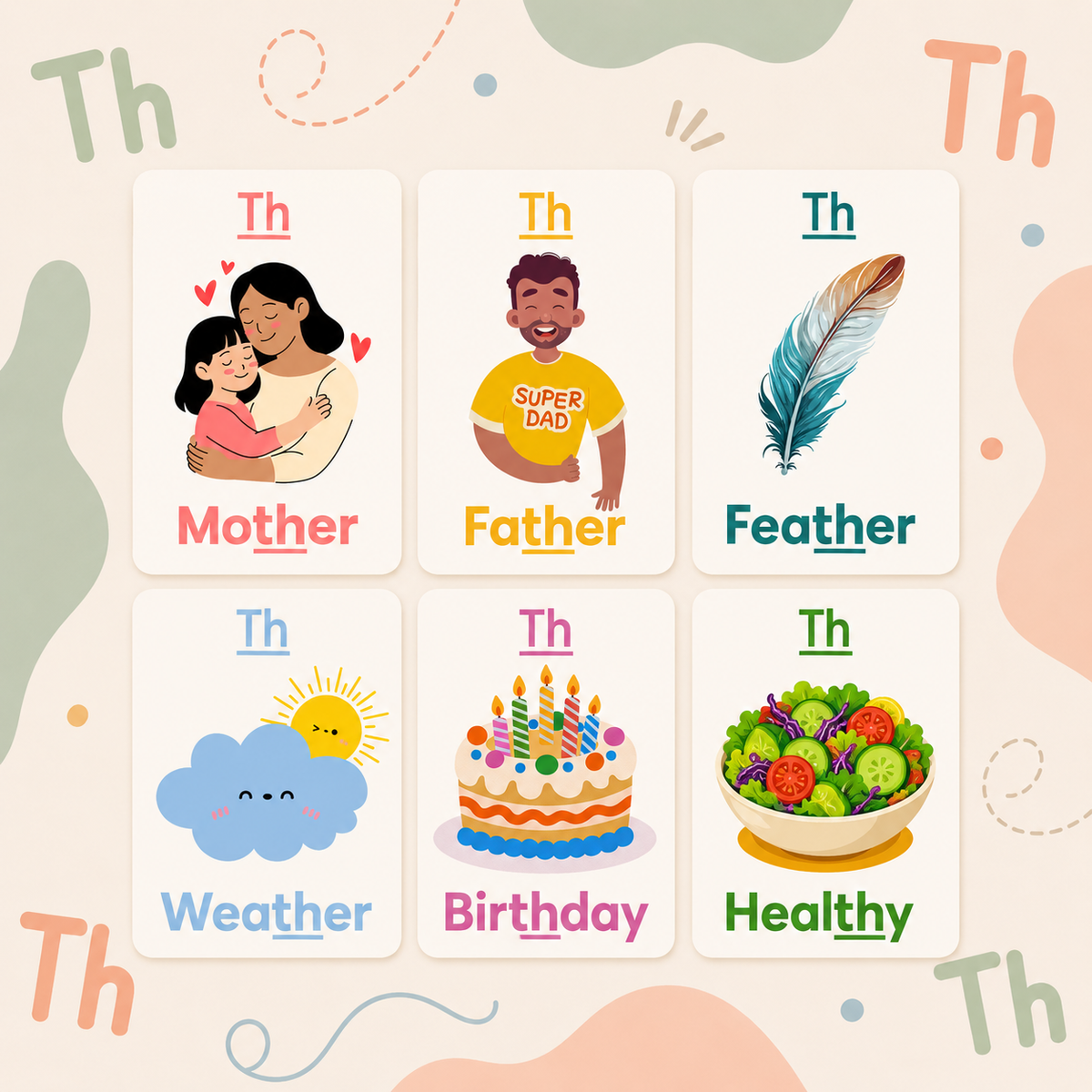 Sounds and Speech Flash Cards - Focusing on "TH" Words