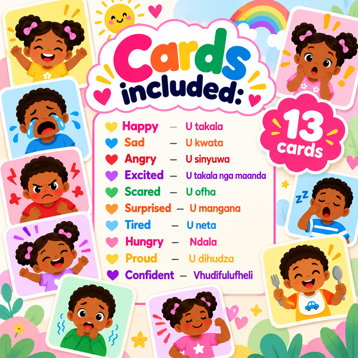 Emotions Flash Cards - Tshivenda