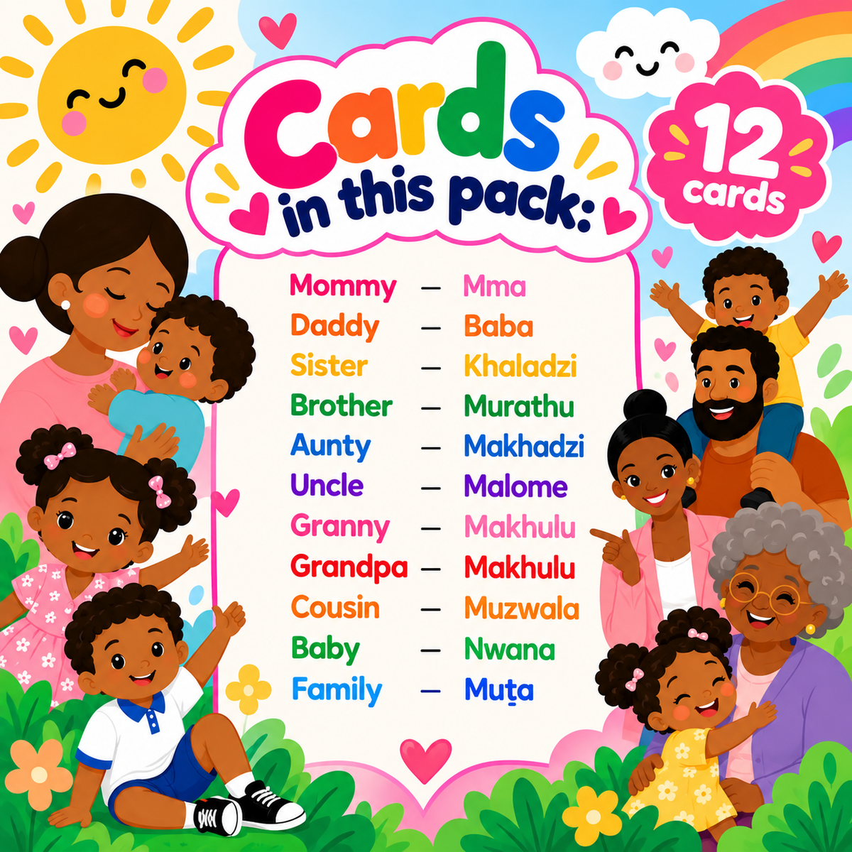 Family Flash Cards - Tshivenda