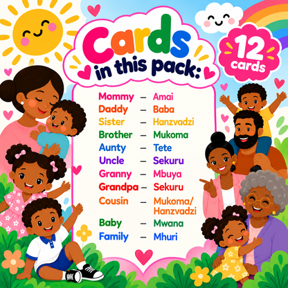 Family Flash Cards - Shona