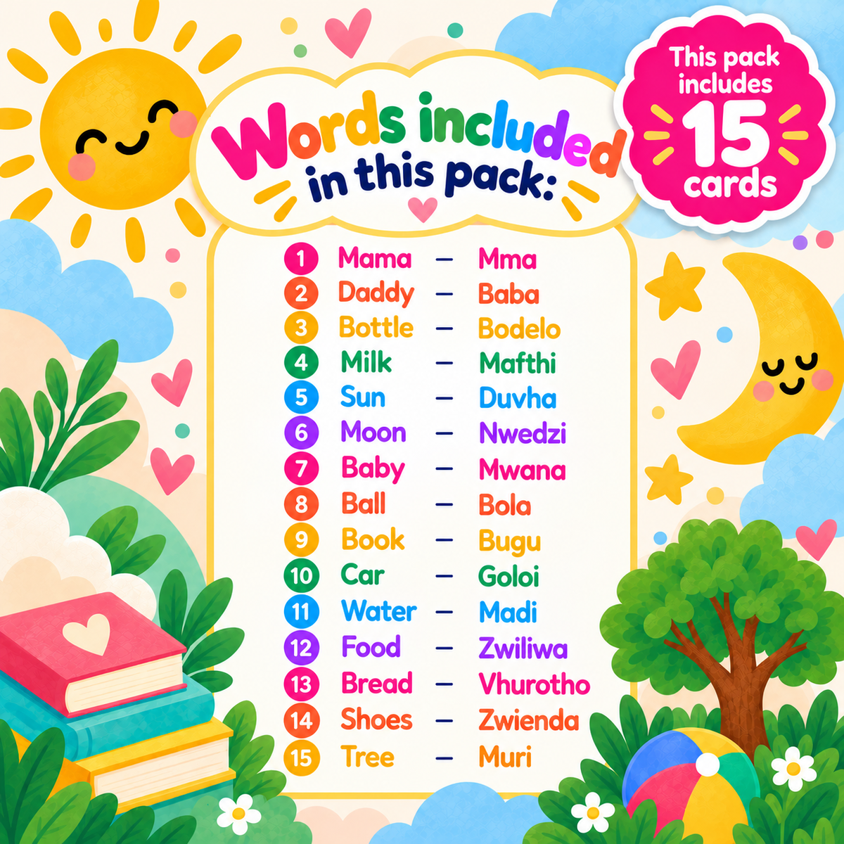 First Words Flash Cards - Tshivenda