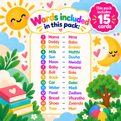 First Words Flash Cards - Tshivenda