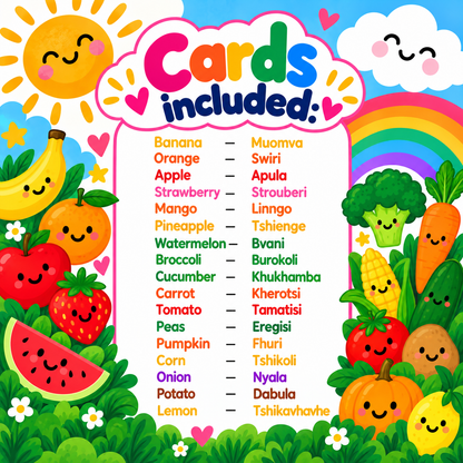 Fruit & Veg Flash Cards - Tshivenda