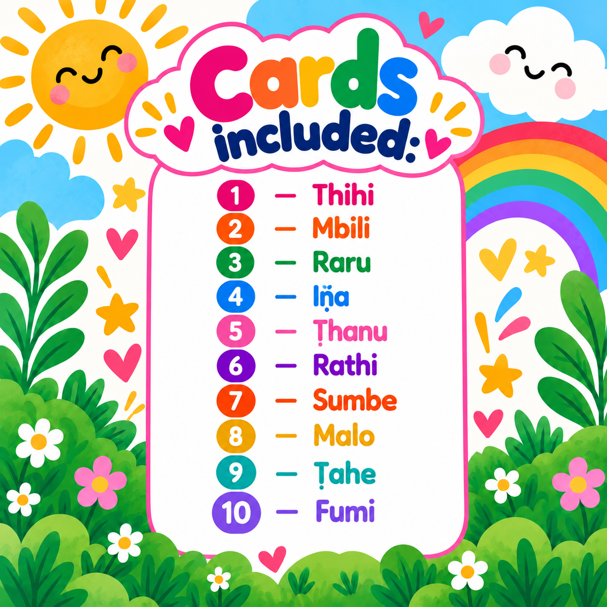 Numbers Flash Cards - Tshivenda